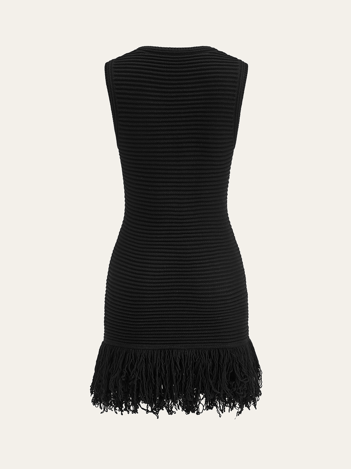 Sleeveless Fringe Hem Sweater Dress  Liora Lane Boutique Sweater Dresses