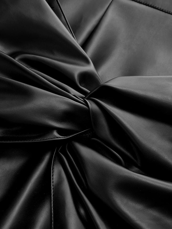 Faux Leather Twist Mini Skirt  Liora Lane Boutique Skirts