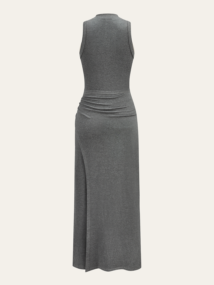 Sleeveless Mock Neck Midi Dress  Liora Lane Boutique Dresses