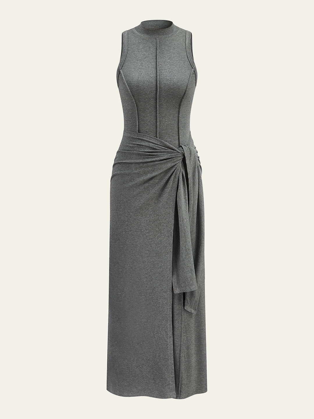 Sleeveless Mock Neck Midi Dress  Liora Lane Boutique Dresses Grey / XL 84.99