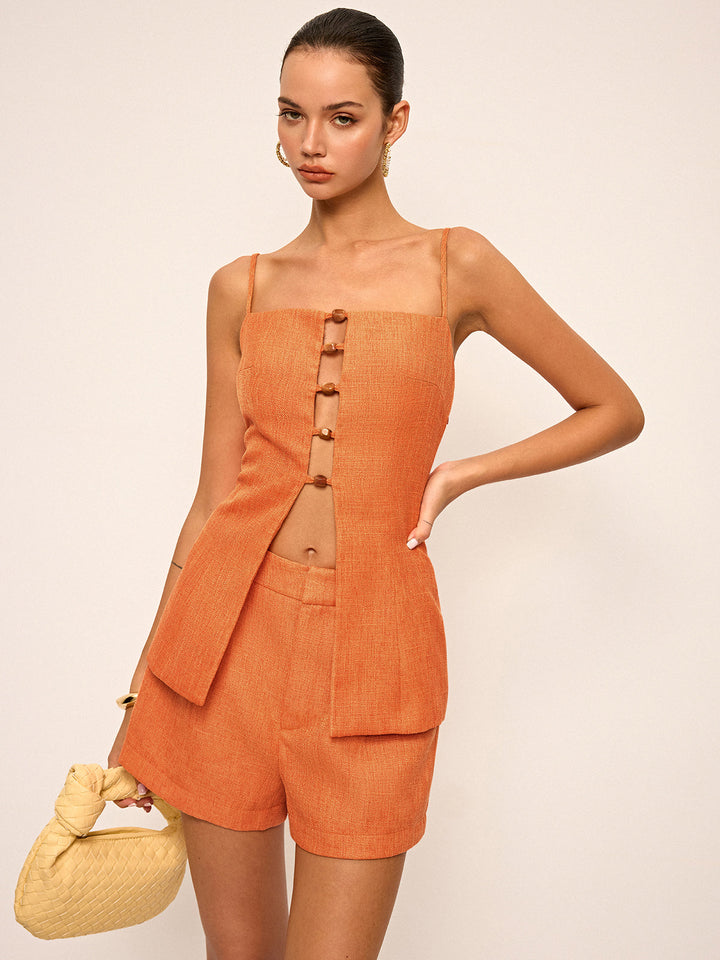 Cut-Out Cami Top and Shorts Set  Liora Lane Boutique Short Sets Orange / XL 62.00