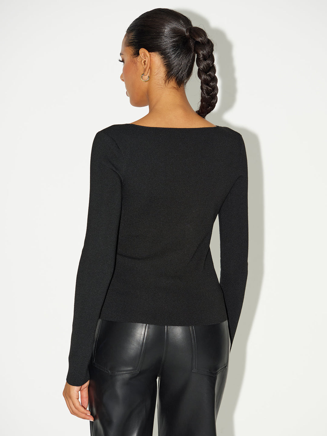 Asymmetric Star-Button Knit Top  Liora Lane Boutique Knit Tops