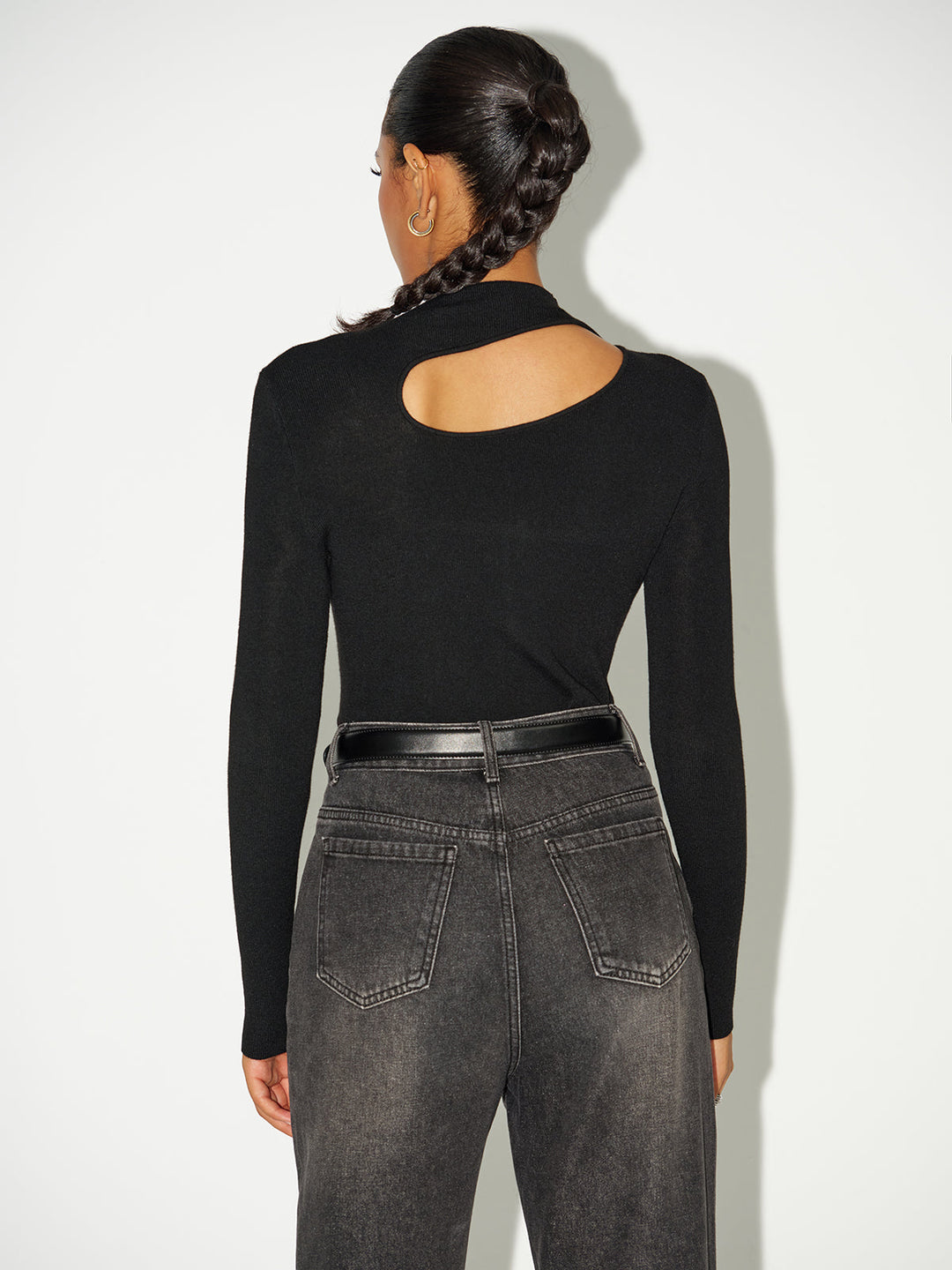 Cut-Out Long-Sleeve Knit Top  Liora Lane Boutique Knit Tops