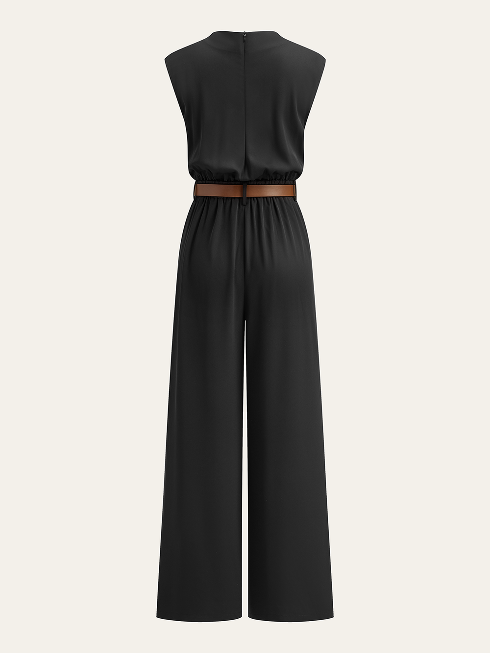 Belted Mock Neck Wide-Leg Jumpsuit  Liora Lane Boutique Jumpsuits