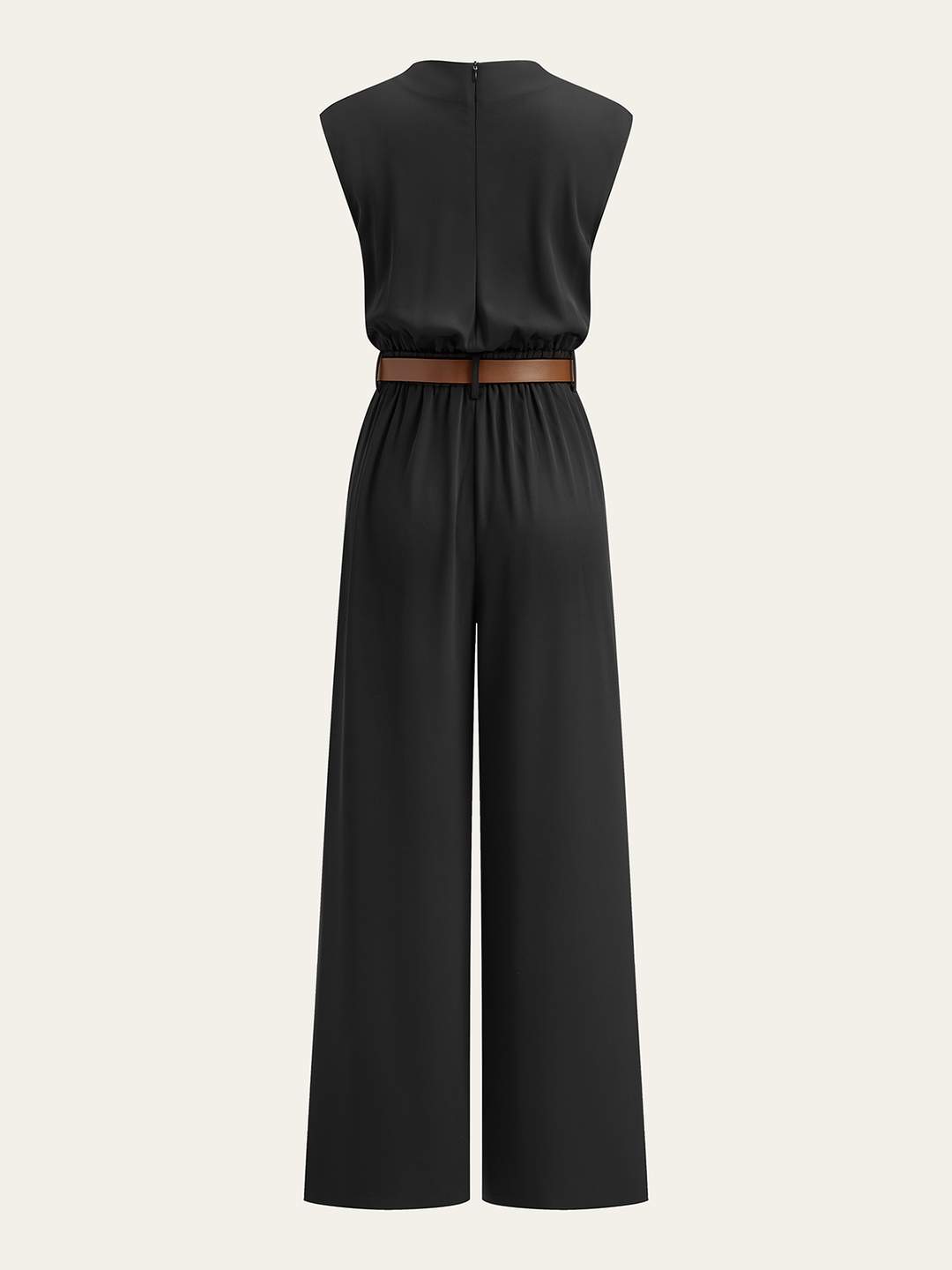 Belted Mock Neck Wide-Leg Jumpsuit  Liora Lane Boutique Jumpsuits