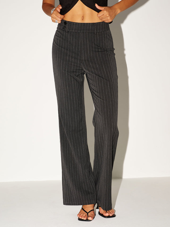 Pinstripe Low-Waist Pants  Liora Lane Boutique Pants