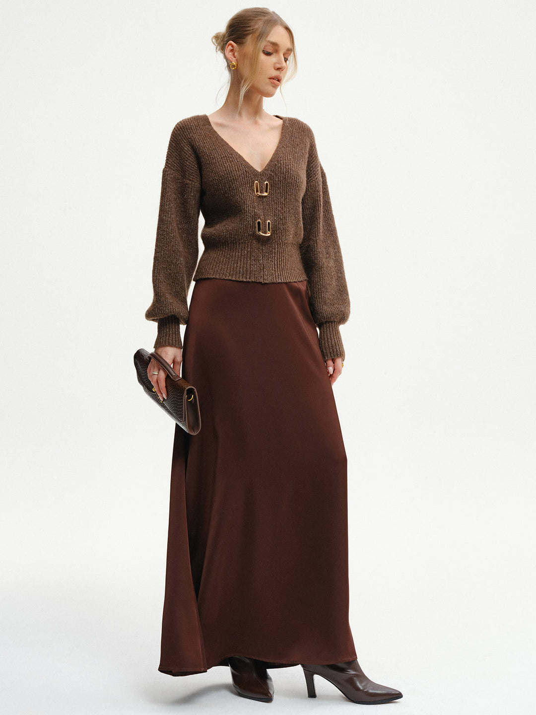 Wool-Blend V-Neck Sweater  Liora Lane Boutique Sweaters