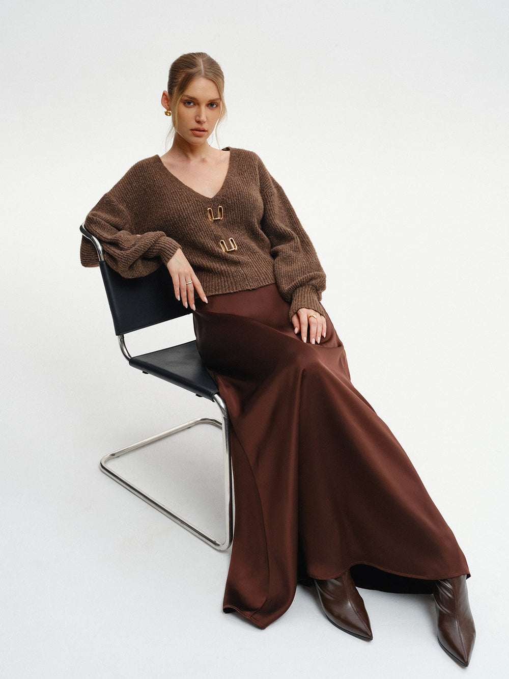 Wool-Blend V-Neck Sweater  Liora Lane Boutique Sweaters