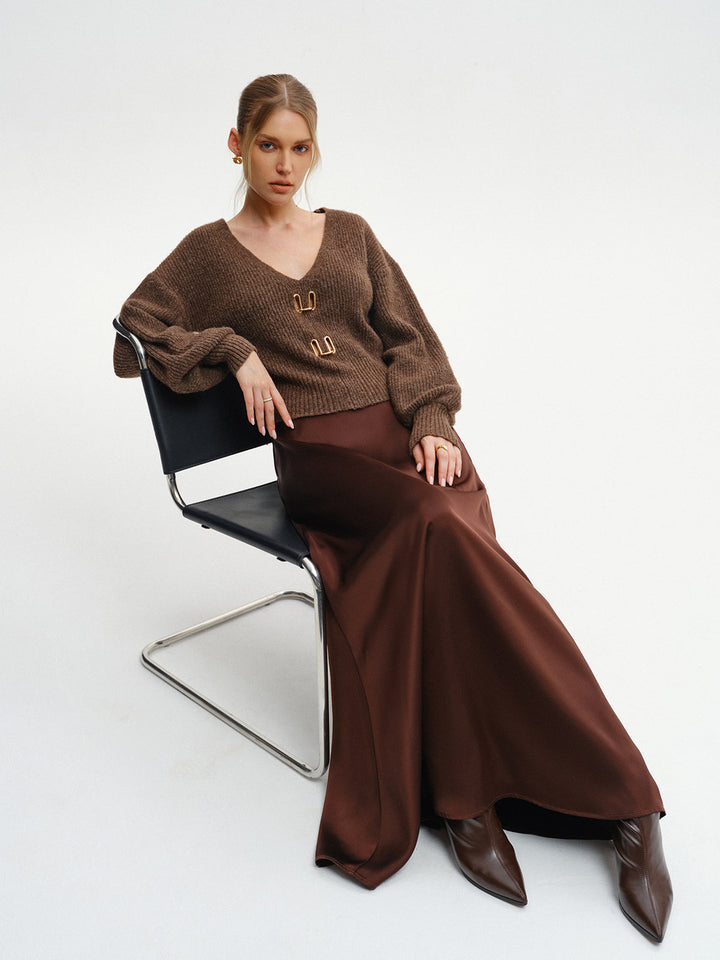 Wool-Blend V-Neck Sweater  Liora Lane Boutique Sweaters