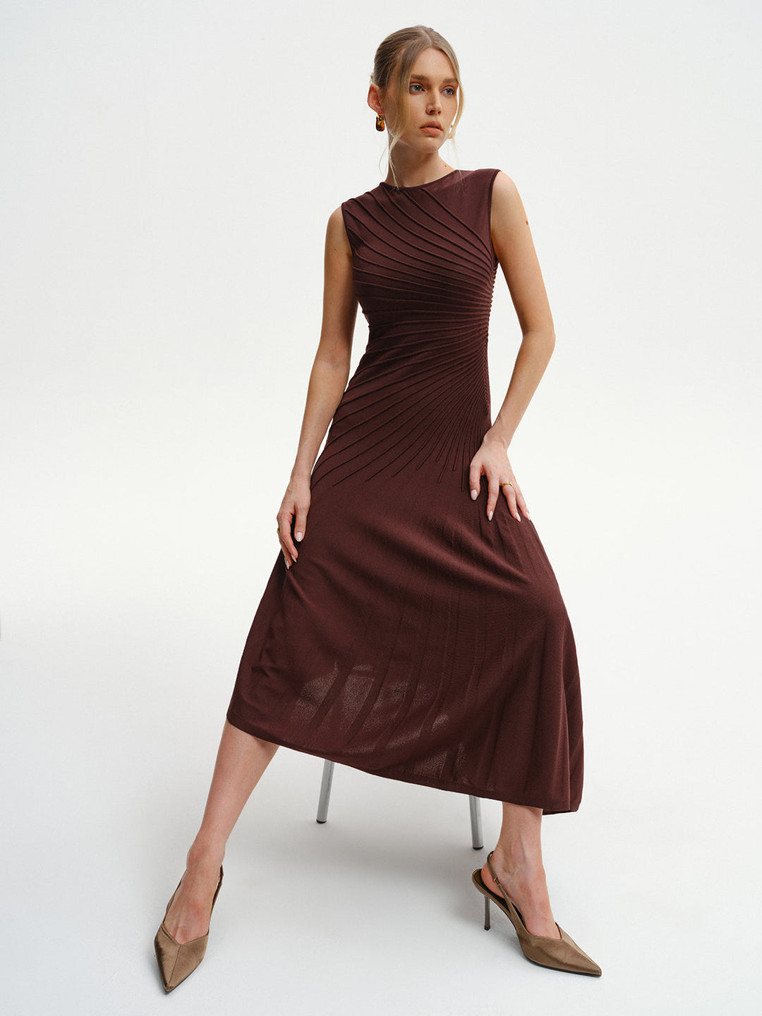 Sleeveless Asymmetric Midi Sweater Dress  Liora Lane Boutique Sweater Dresses