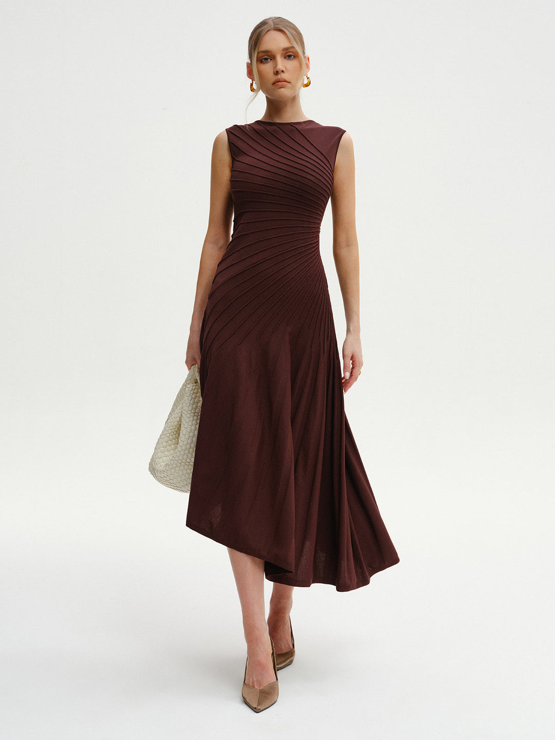 Sleeveless Asymmetric Midi Sweater Dress  Liora Lane Boutique Sweater Dresses