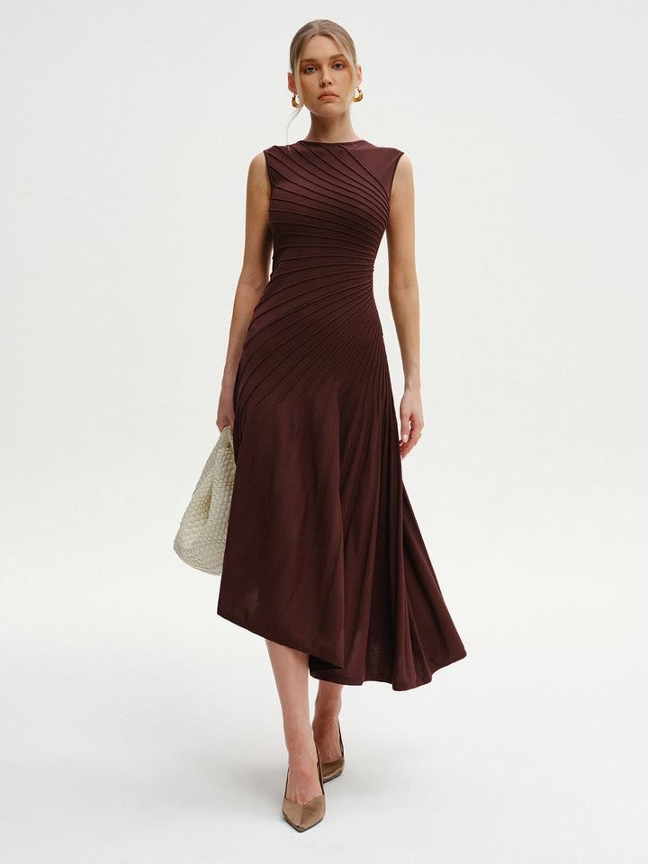 Sleeveless Asymmetric Midi Sweater Dress  Liora Lane Boutique Sweater Dresses