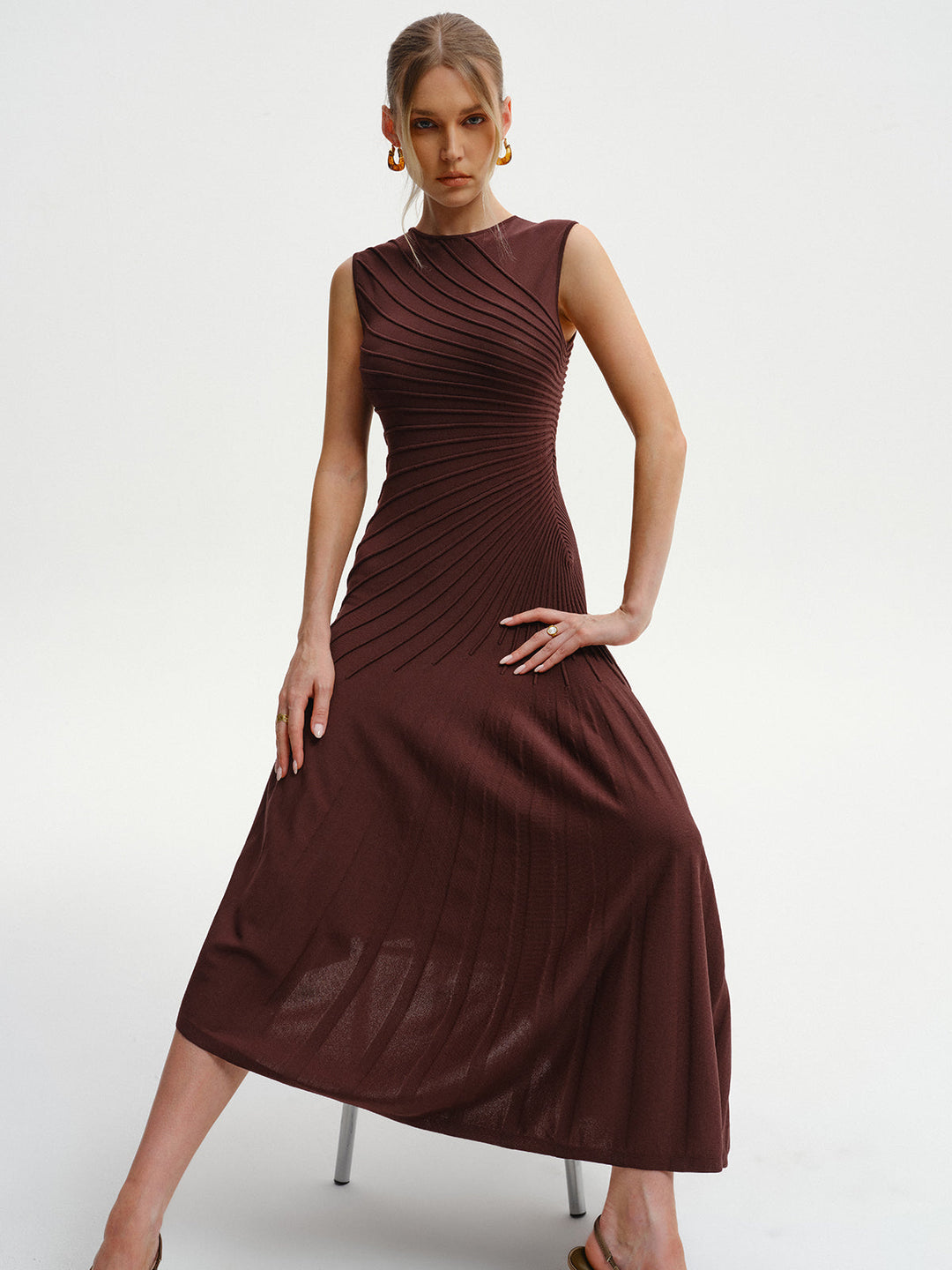 Sleeveless Asymmetric Midi Sweater Dress  Liora Lane Boutique Sweater Dresses