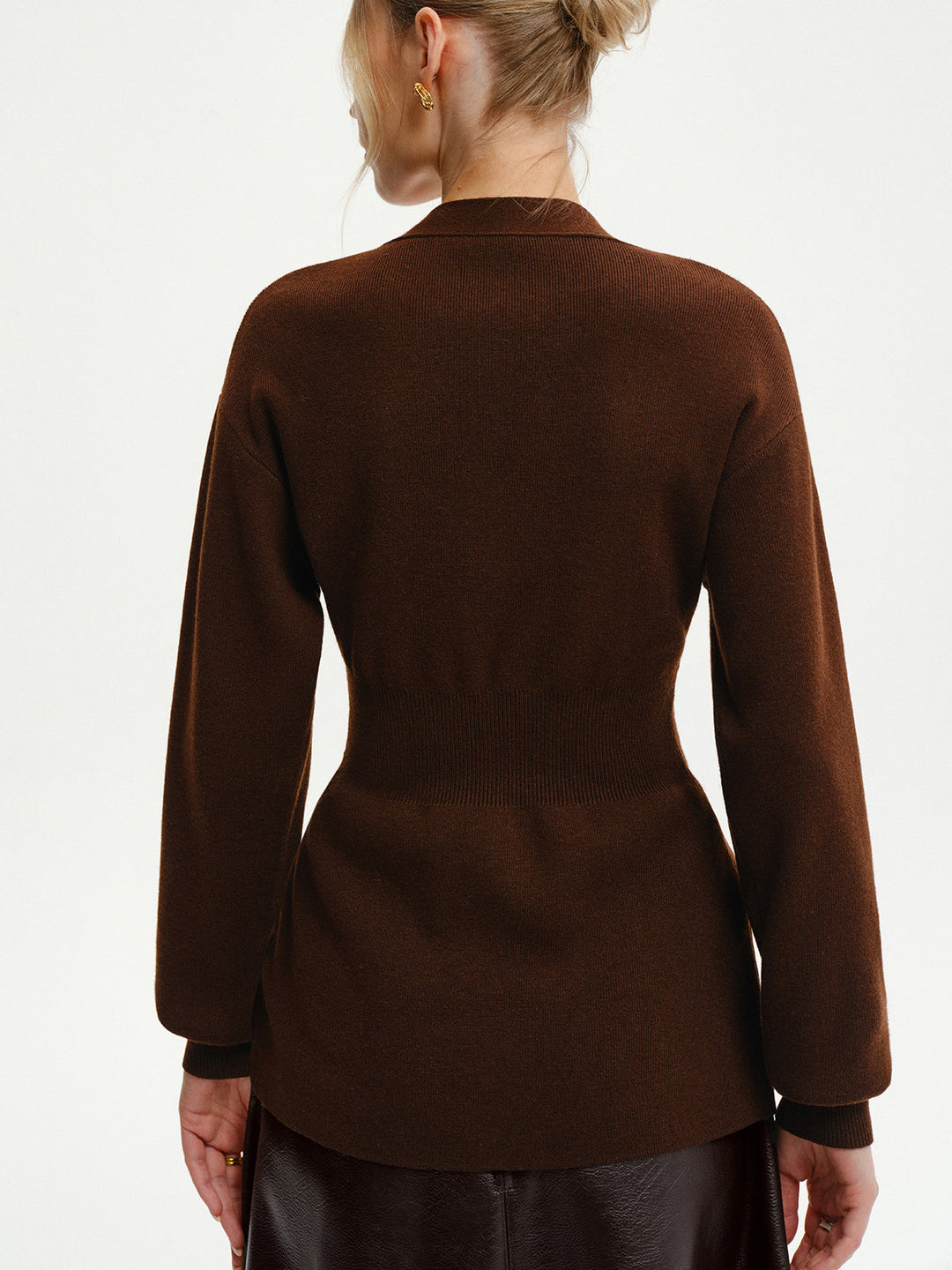 Wool-Blend V-Neck Button-Down Cardigan  Liora Lane Boutique Cardigans