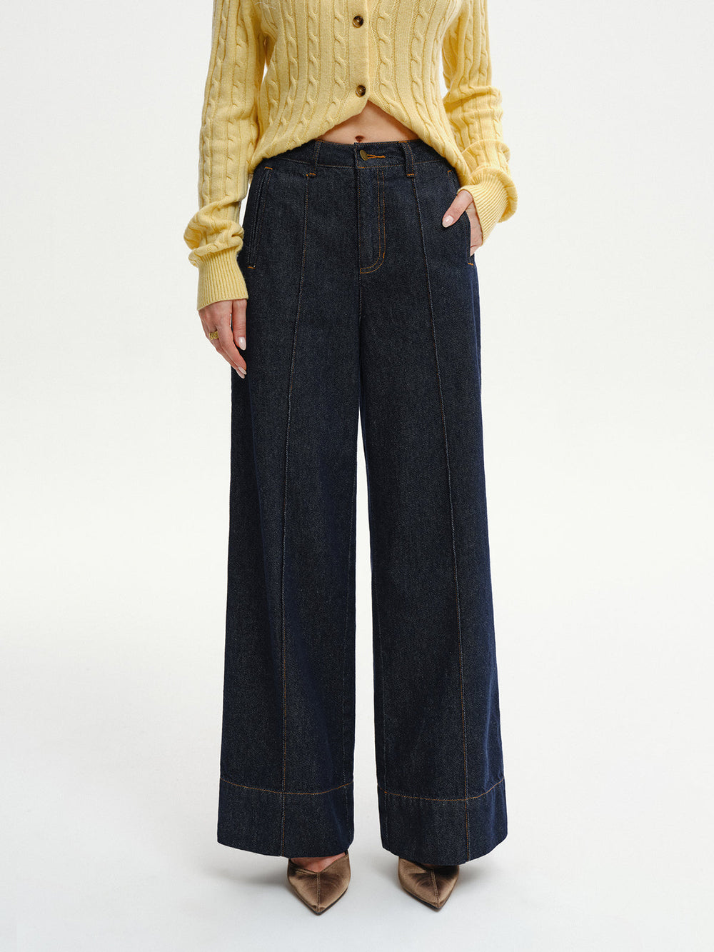 High-Waist Wide-Leg Denim Jeans  Liora Lane Boutique Jeans