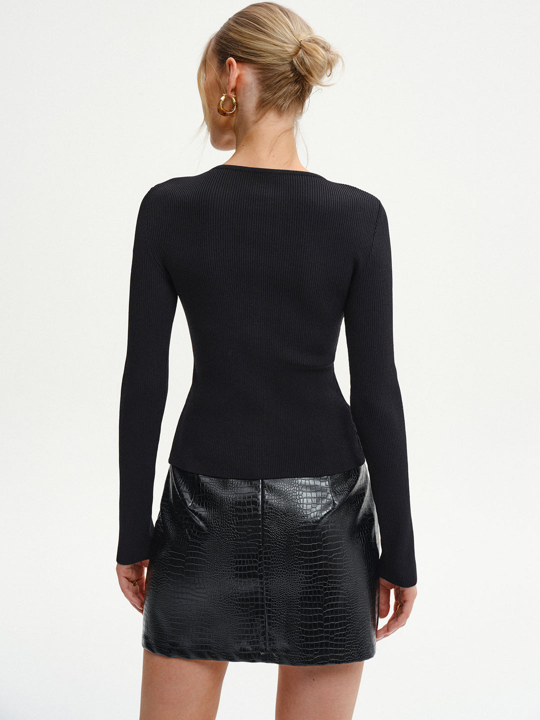 Metal Button Ribbed Knit Cardigan  Liora Lane Boutique Cardigans