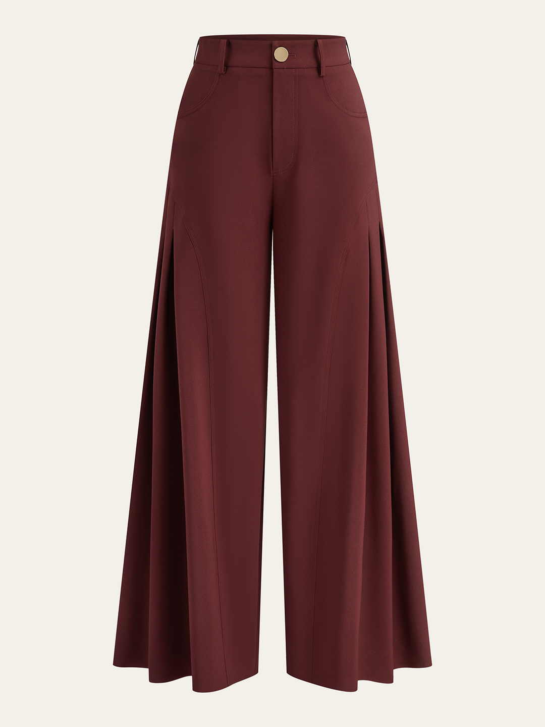 Wide-Leg Pleated Pants  Liora Lane Boutique Pants Burgundy / XL 65.00