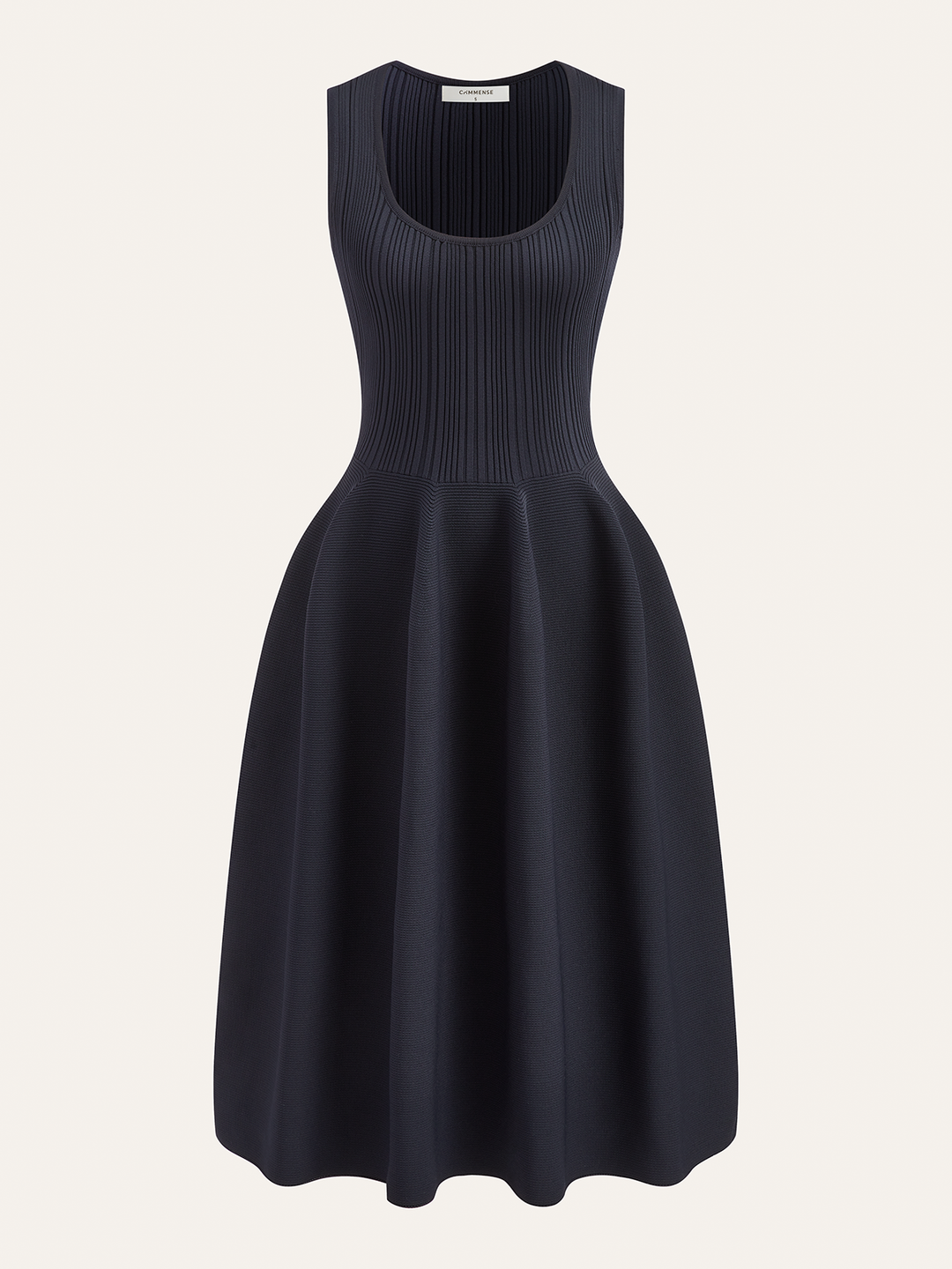 Ribbed Knit Flare Sweater Dress  Liora Lane Boutique Sweater Dresses Navy / XL 162.99