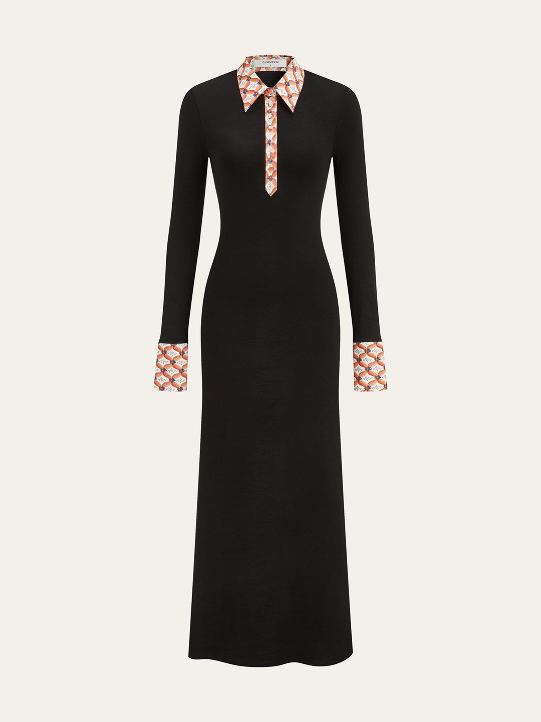 Print Trim Shirt Collar Maxi Dress  Liora Lane Boutique Sweater Dresses