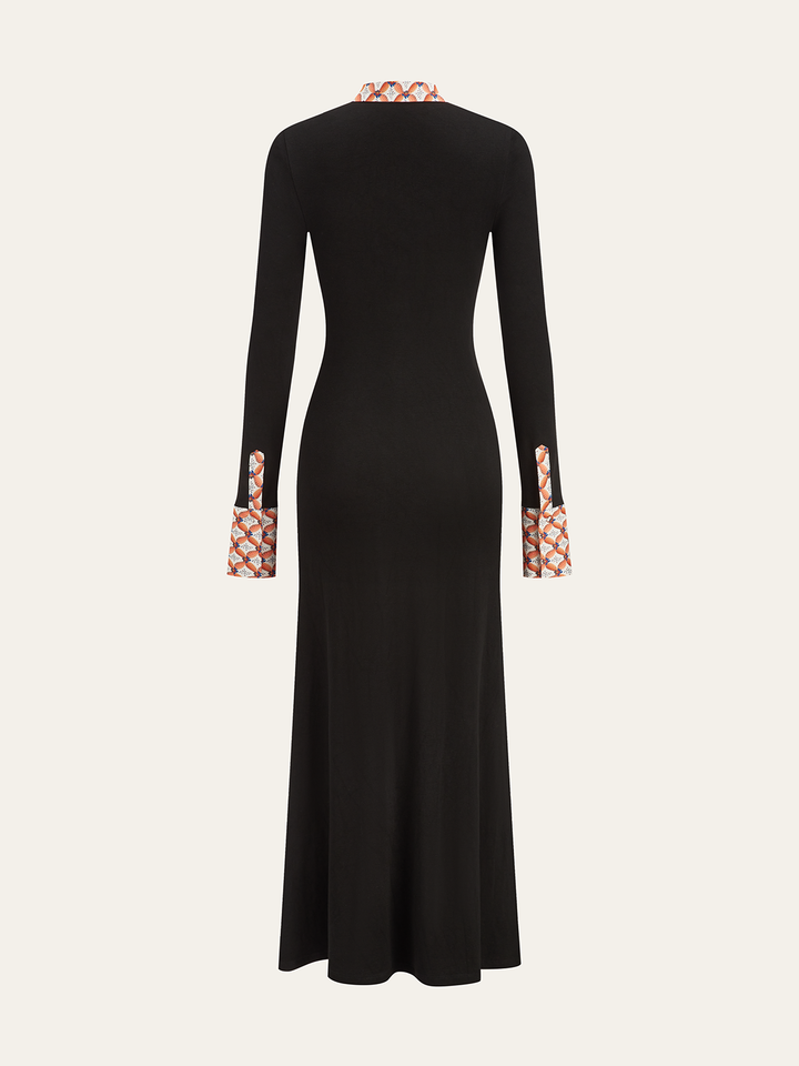 Print Trim Shirt Collar Maxi Dress  Liora Lane Boutique Sweater Dresses