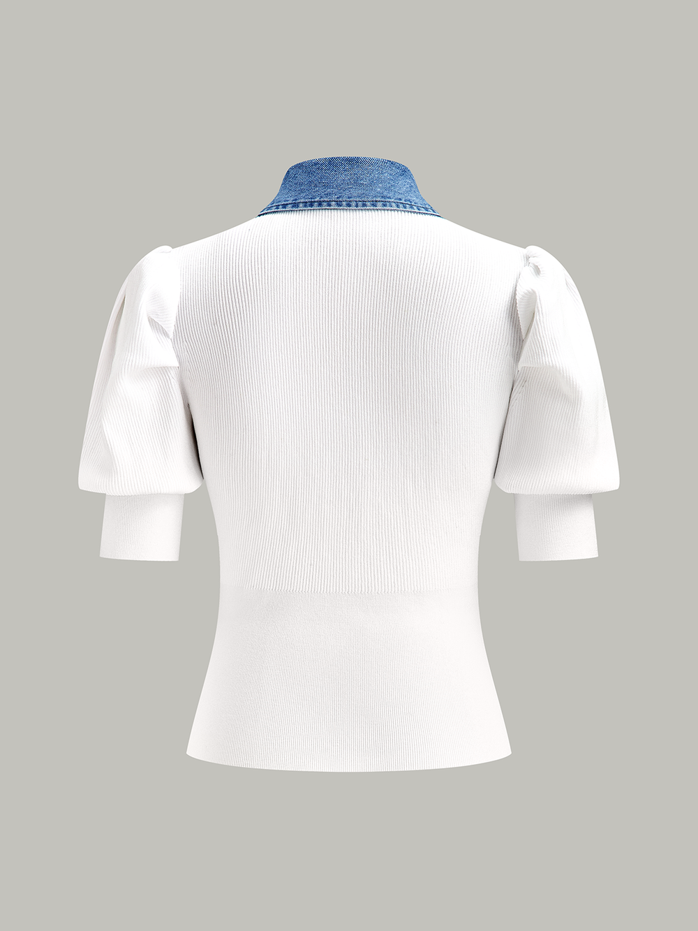 Knitted and Denim Contrast Button Top  Liora Lane Boutique Cardigans