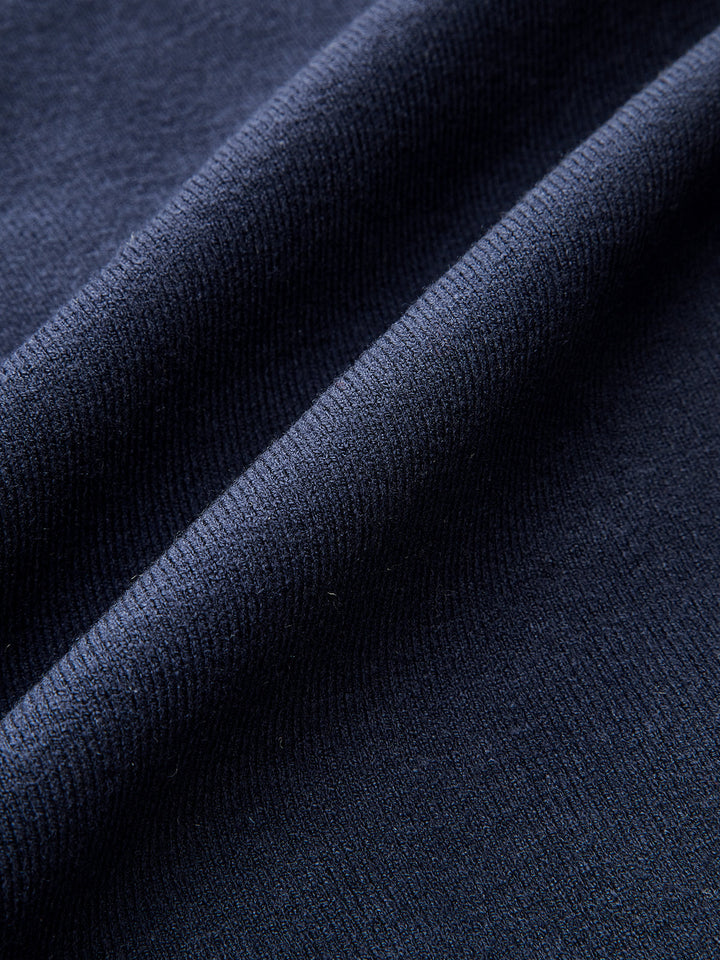 Sailor Collar Denim Trim Knit Outerwear  Liora Lane Boutique Knit Outerwear