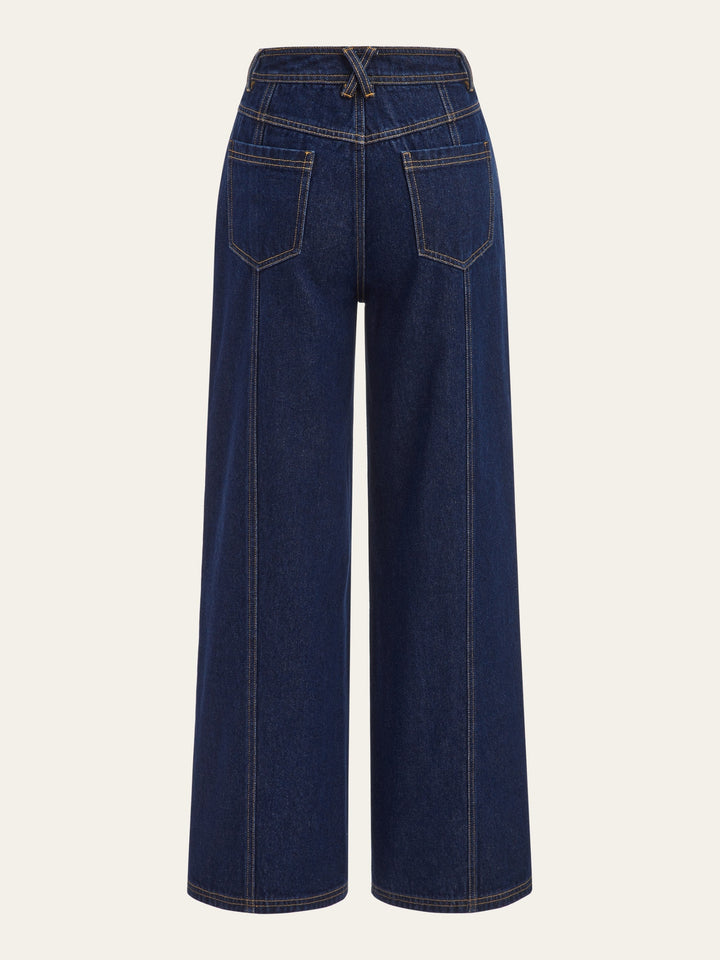 Mid-Waist Wide-Leg Button Front Jeans  Liora Lane Boutique Jeans