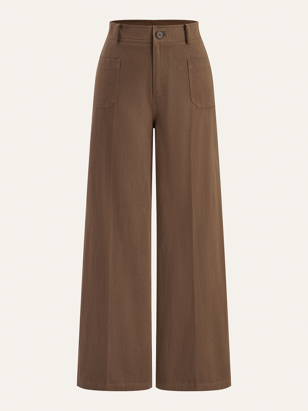 Cotton Mid-Waist Wide-Leg Pants  Liora Lane Boutique Pants Brown / XL 49.00