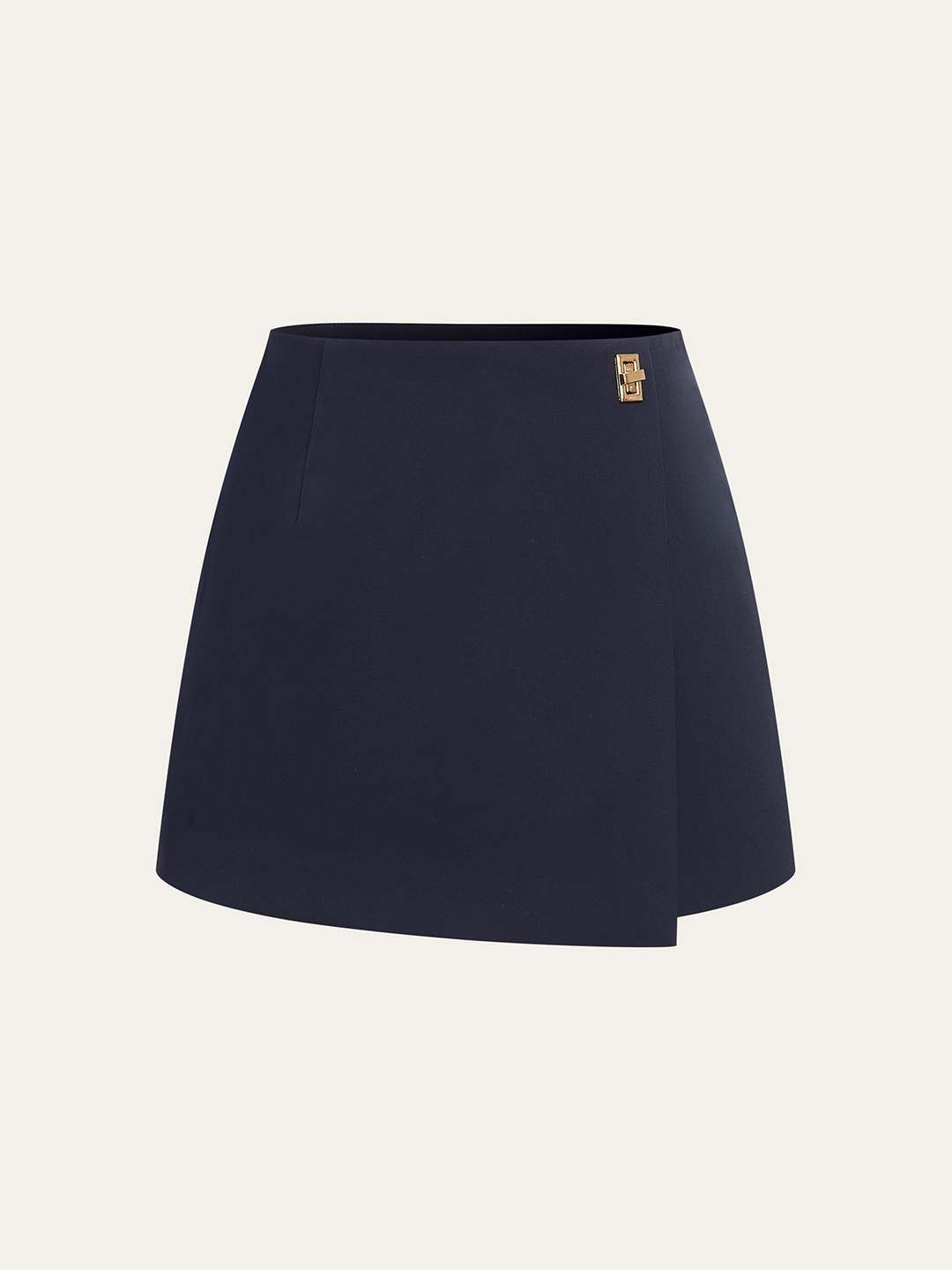 Metal Detail Asymmetric Skort  Liora Lane Boutique Shorts Navy / XL 44.00