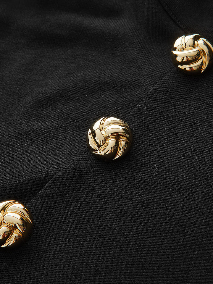 Metal Detail Mock Neck Long Sleeve T-Shirt  Liora Lane Boutique T-Shirts