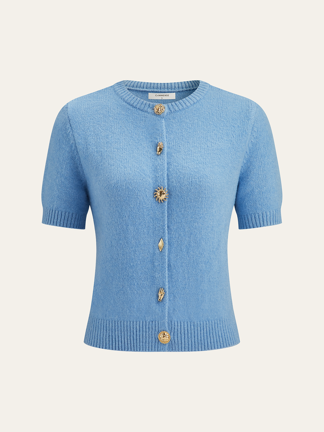 Metal Detail Knit Cardigan  Liora Lane Boutique Cardigans Blue / XL 44.00