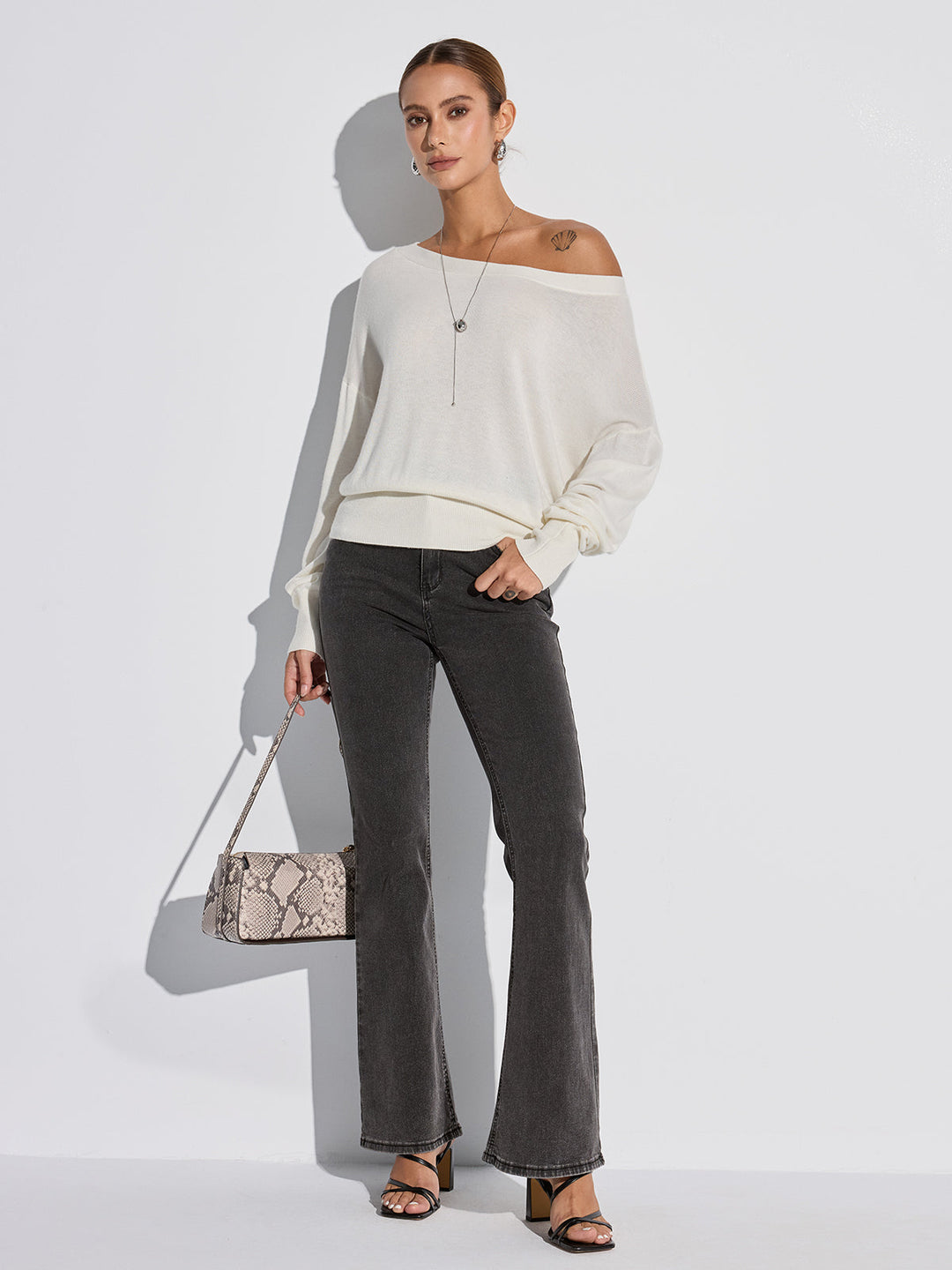Off-Shoulder Oversized Knit Top  Liora Lane Boutique Knit Tops