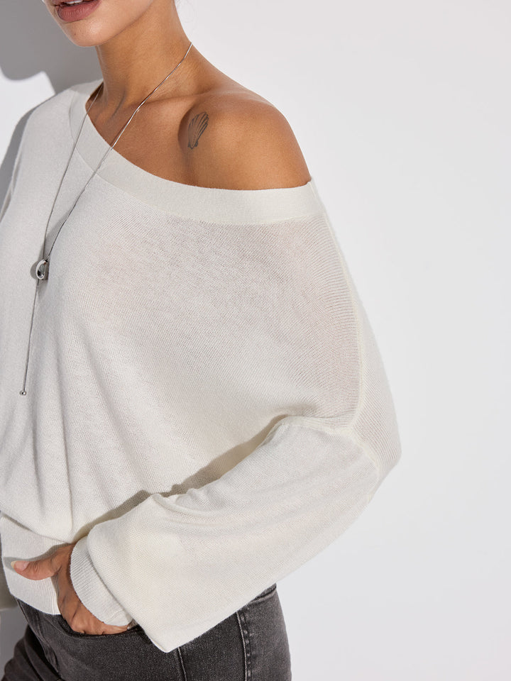 Off-Shoulder Oversized Knit Top  Liora Lane Boutique Knit Tops