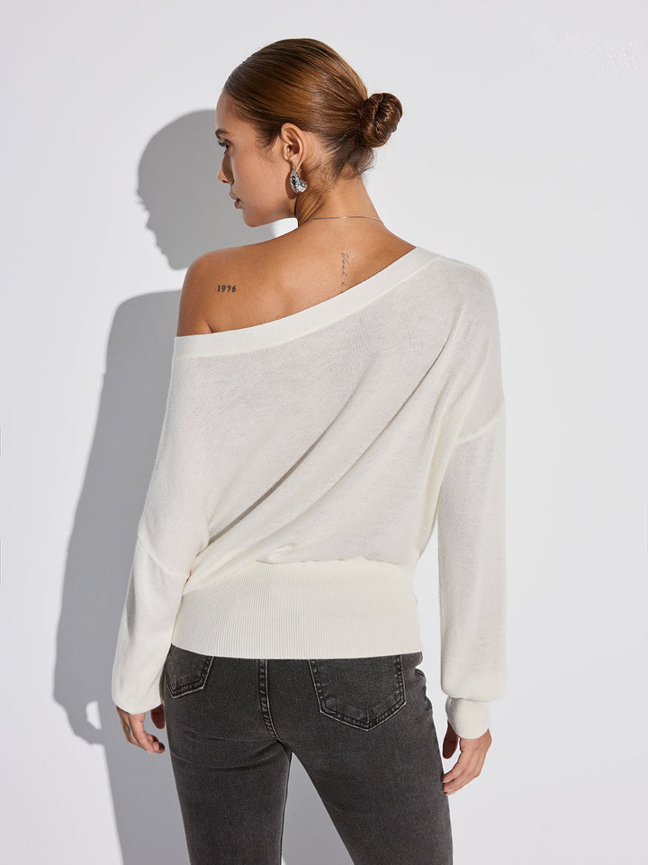 Off-Shoulder Oversized Knit Top  Liora Lane Boutique Knit Tops
