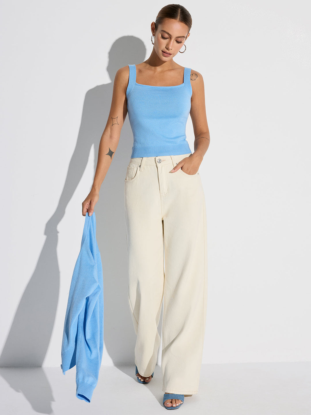 Wool Blend Tank & Cardigan Two-Piece Set  Liora Lane Boutique Sweater Co-ords