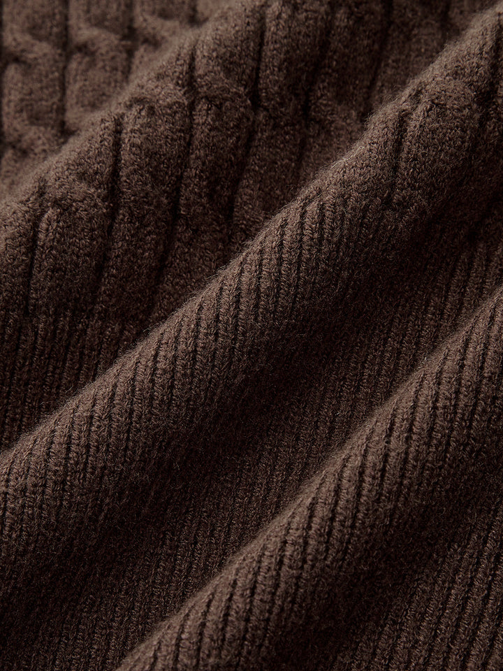 Metal Button V-Neck Cable Knit Outerwear  Liora Lane Boutique Knit Outerwear