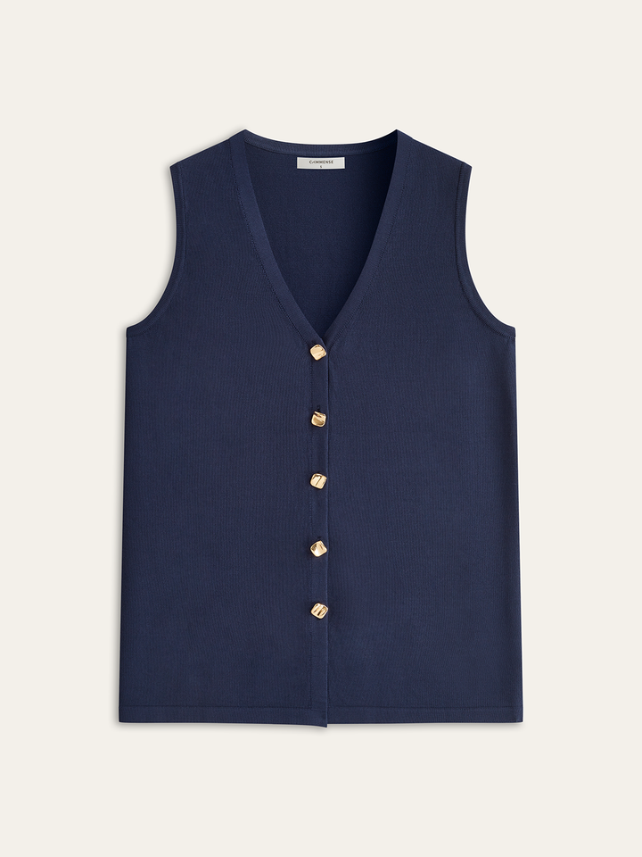 Golden Button Knit Vest Pants Set  Liora Lane Boutique Sweater Co-ords