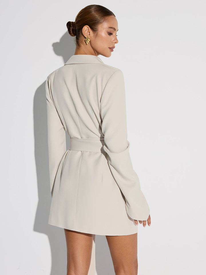Double-Breasted Belted Blazer Dress  Liora Lane Boutique Dresses