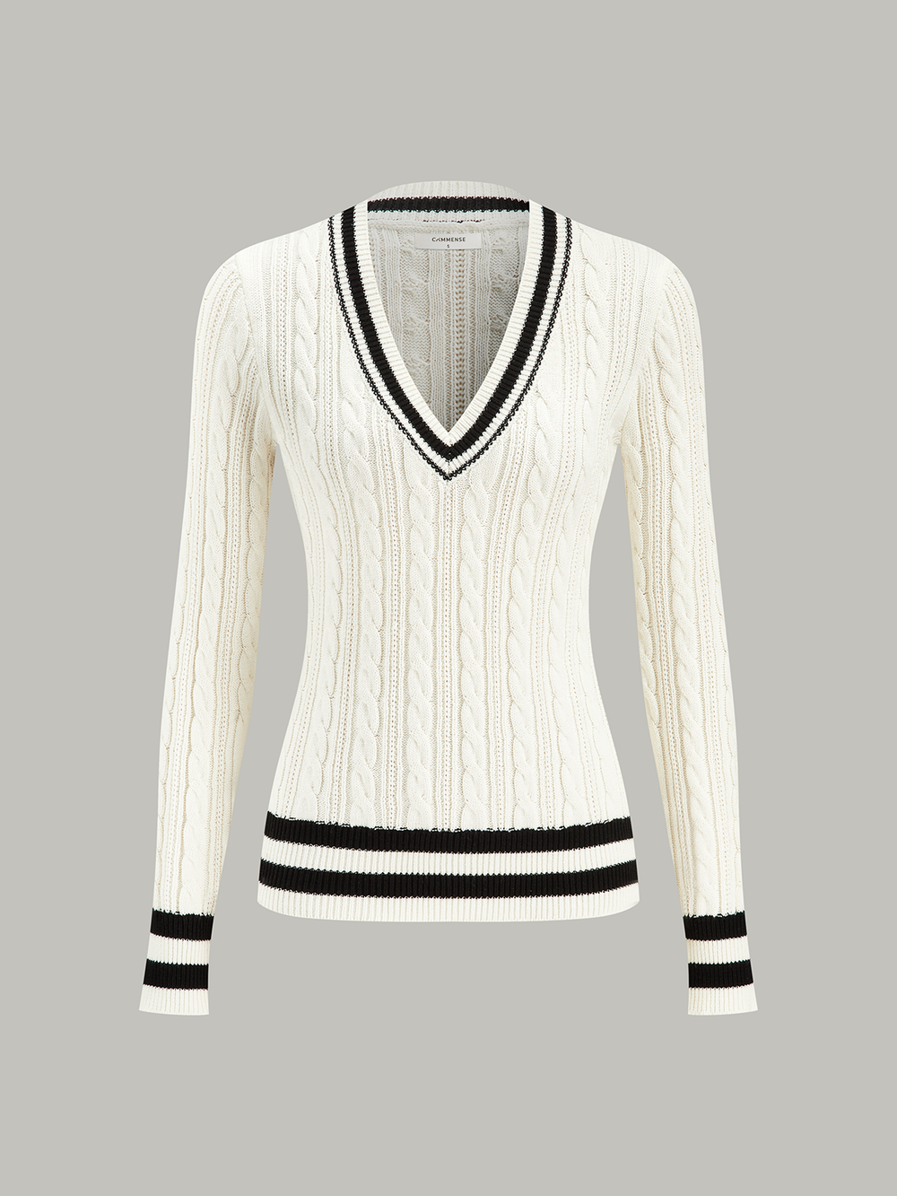 Cable-Knit Stripped Sweater  Liora Lane Boutique Sweaters
