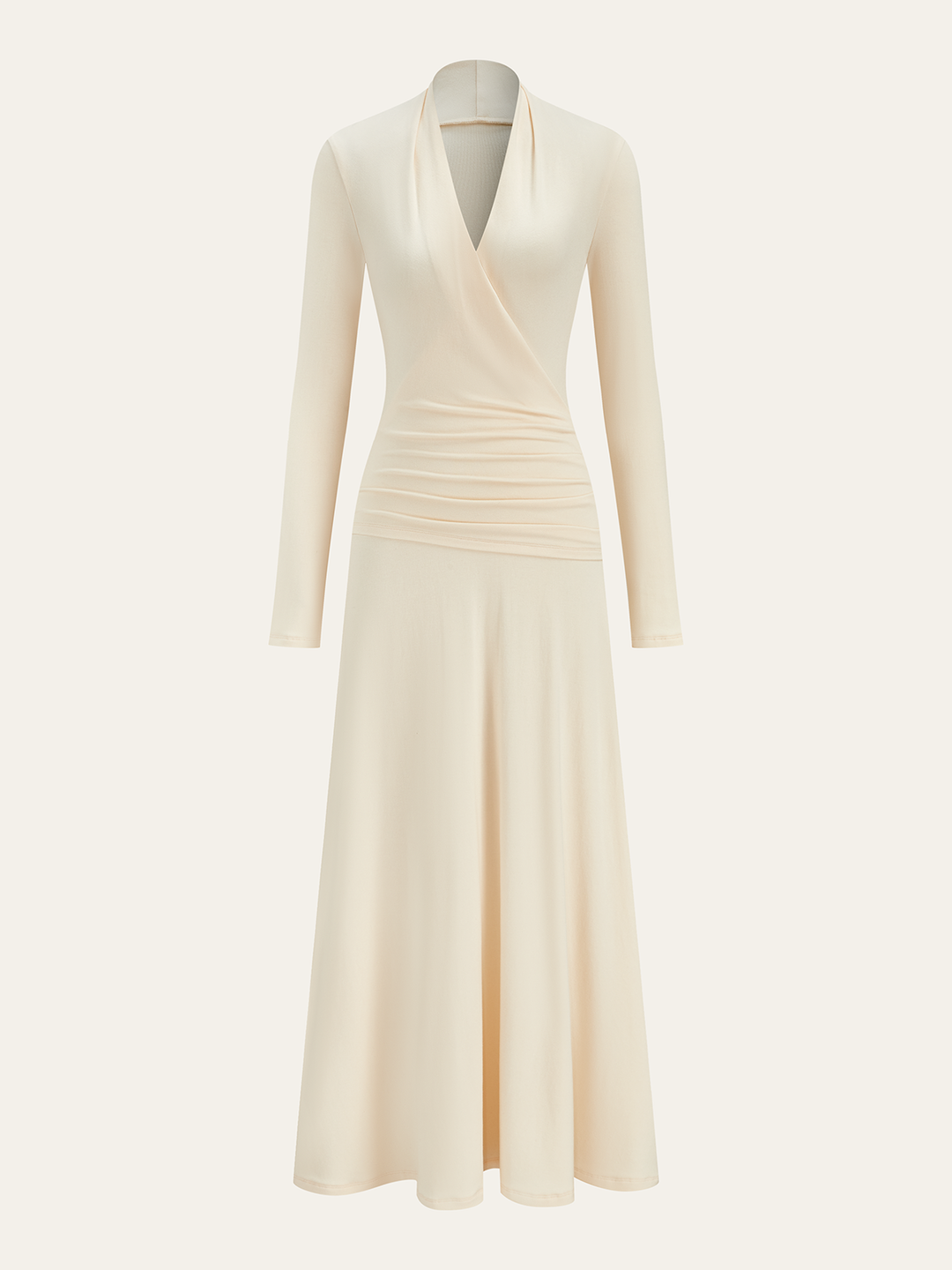 Pleated Fishtail Long Dress  Liora Lane Boutique Dresses Apricot / XL 59.00