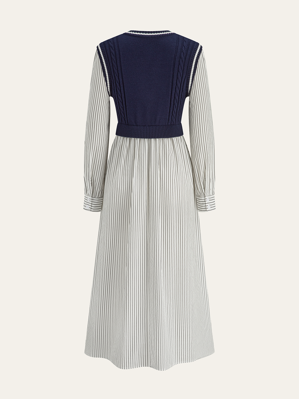 2 in 1 Cable-Knit Paneled Striped Midi Dress  Liora Lane Boutique Sweater Dresses