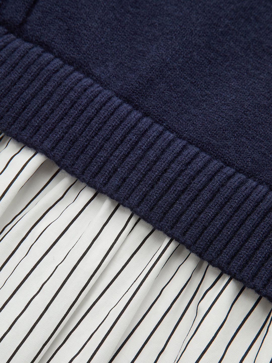 2 in 1 Cable-Knit Paneled Striped Midi Dress  Liora Lane Boutique Sweater Dresses