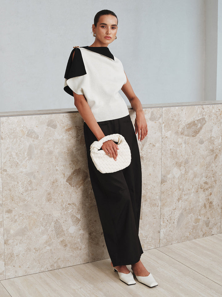 Asymmetric Color-Block Knit Top  Liora Lane Boutique Knit Tops