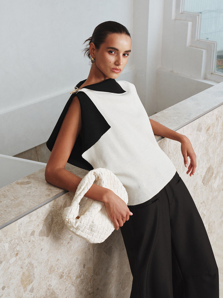 Asymmetric Color-Block Knit Top  Liora Lane Boutique Knit Tops