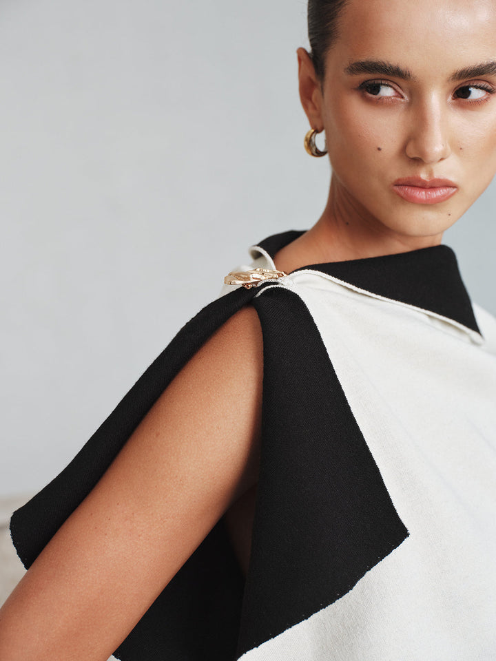 Asymmetric Color-Block Knit Top  Liora Lane Boutique Knit Tops