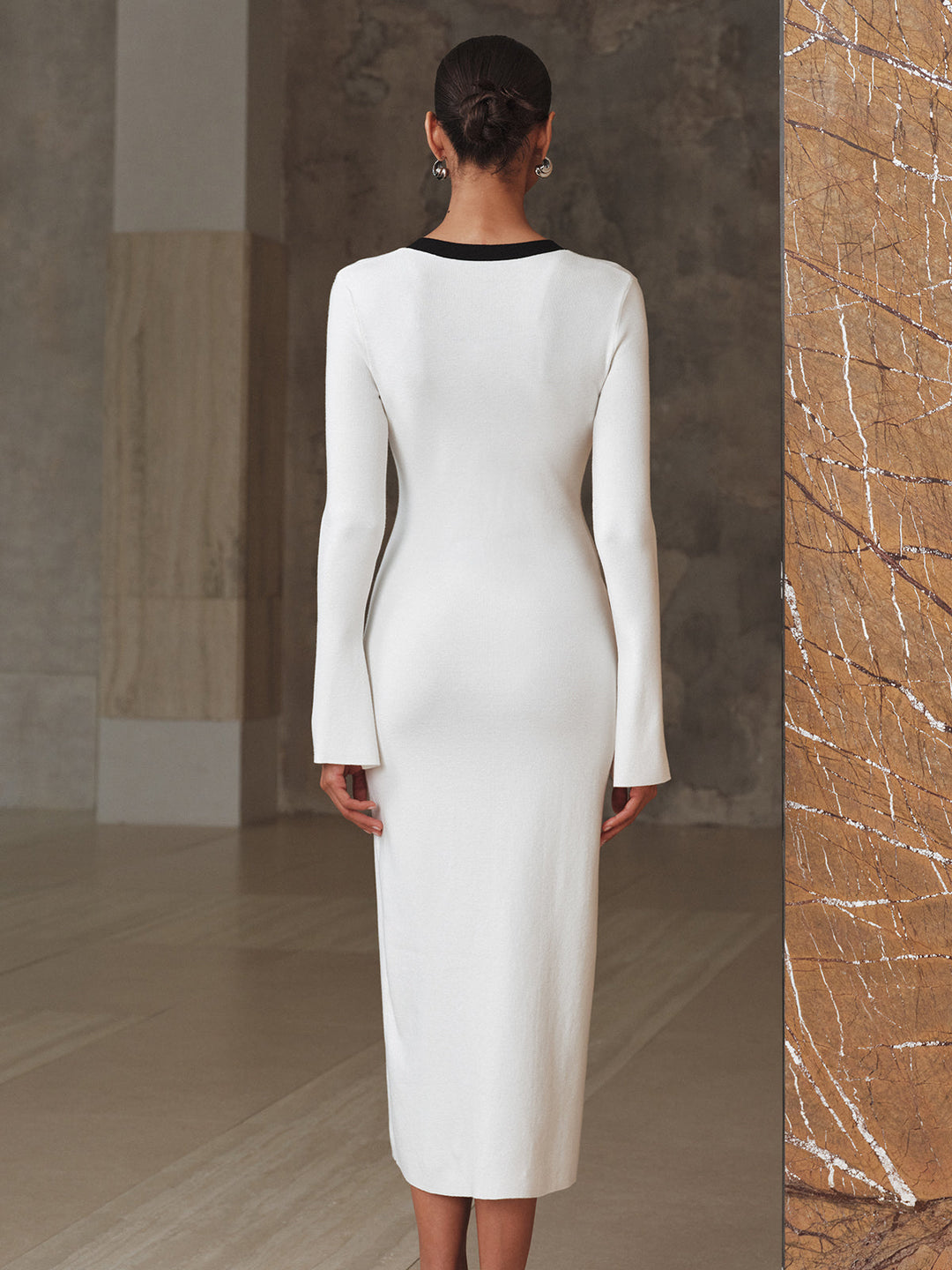 Contrast Trim Knit Maxi Dress  Liora Lane Boutique Sweater Dresses