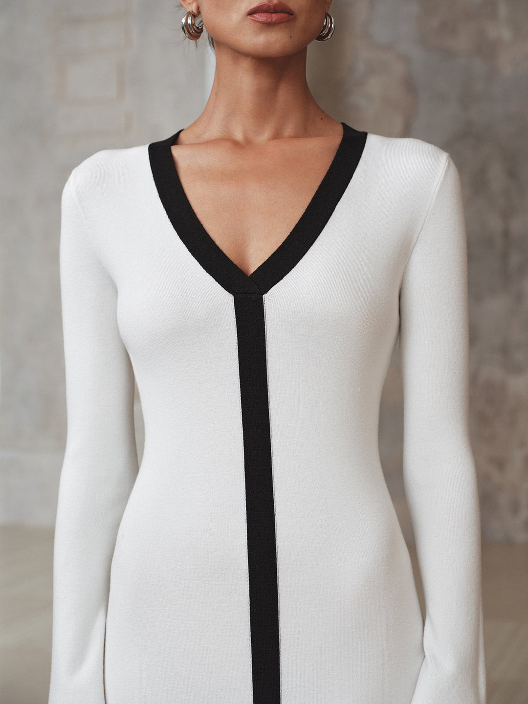 Contrast Trim Knit Maxi Dress  Liora Lane Boutique Sweater Dresses