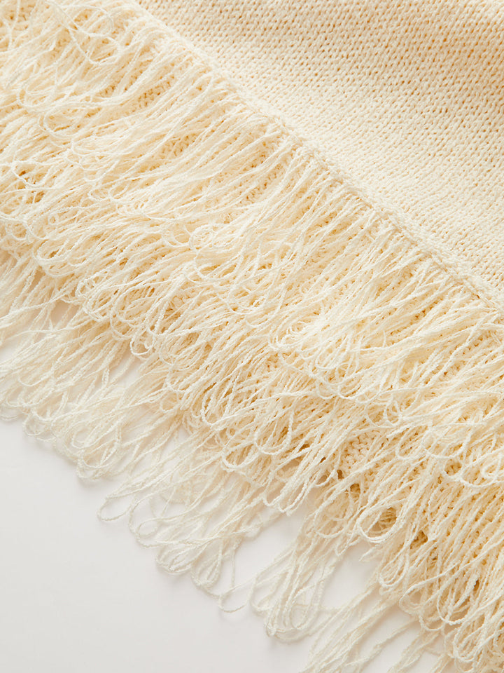 Braided Rope Strap Fringe Hem Sweater Dress  Liora Lane Boutique Sweater Dresses