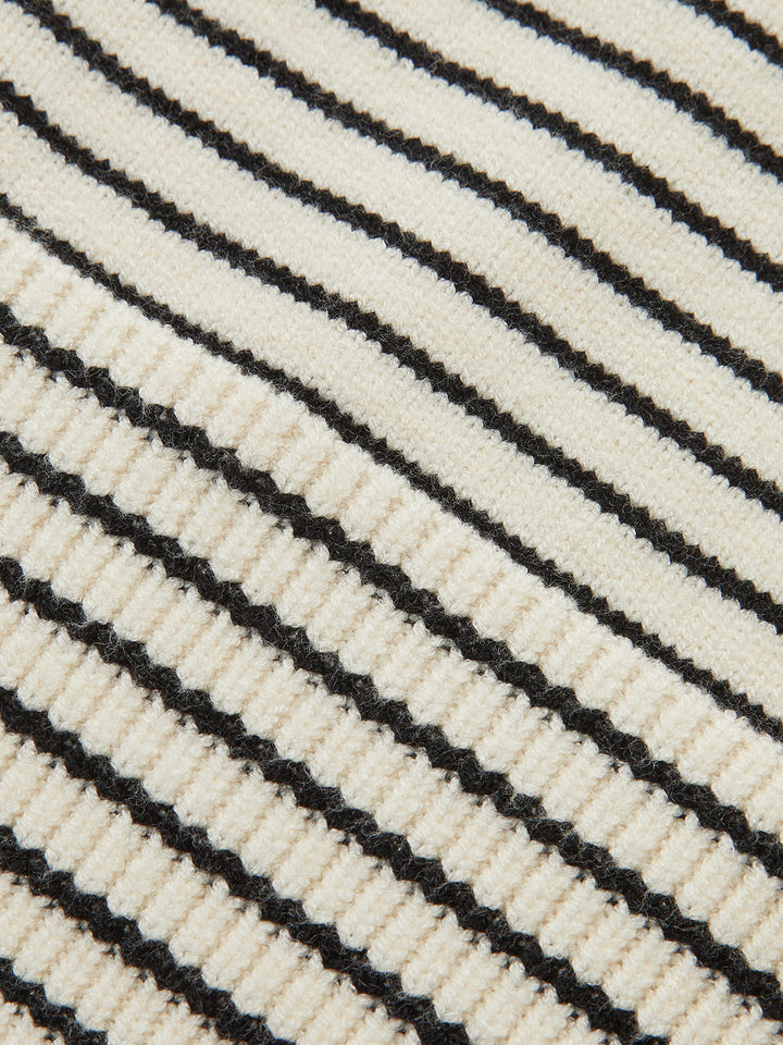 Slit Hem Off-Shoulder Striped Sweater  Liora Lane Boutique Sweaters