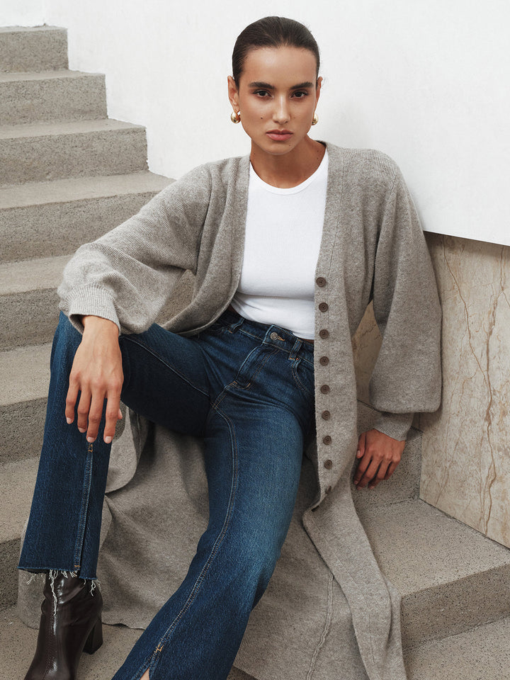 Button-Front Longline Knit Outerwear  Liora Lane Boutique Knit Outerwear